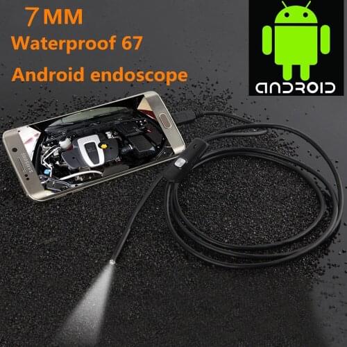 7mm Endoscope Camera Flexible IP67 Waterproof Micro USB Inspection Borescope Camera for Android PC Notebook 6LEDs Adjustable