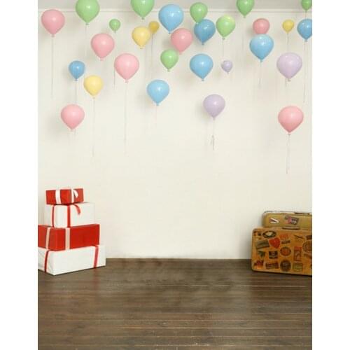 5x7ft Wooden Floor Balloon Gift Photography Backdrops Photo Props Studio Background