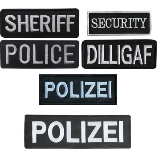 Germany POLIZEI SHERIFF Embroidered Patches Fabric Hook Loop Emblem for Clothing Sticker Insigne Police Badge Patch Militari