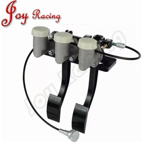 Racing Hang Mounted 2-pedal Master cylinder pump Hydraulic Clutch Bias Aluminum Brake Pedal Box kit with tanks adjuster cable