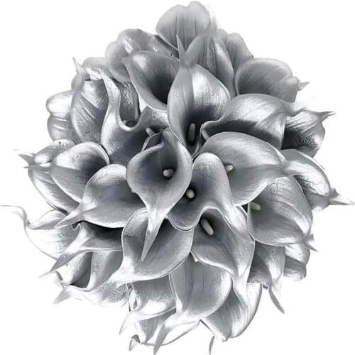 Artificial Latex Lilies Fake Gold Flower Simulation Plant Flowers DIY Garden 36cm PU Real Touch Wedding Home Decoration Bouquet