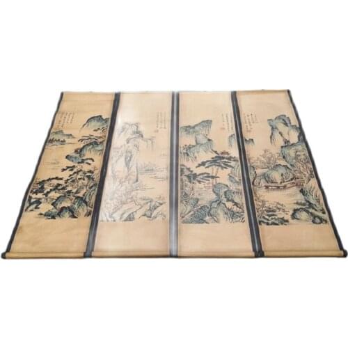 China Celebrity Painting Old Scrolls Four Screen Decorate Landscape Painting