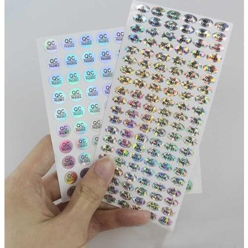 10MM Round 800pcs QC PASSED hologram laser PET paper label product certification stickers free shipping