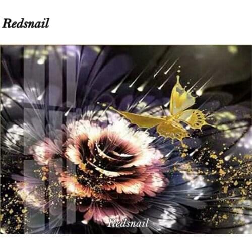 Square round Diamond 5D DIY Diamond Painting Abstract flower Diamond Embroidery Cross Stitch Diamond Mosaic Rhinestones EE709