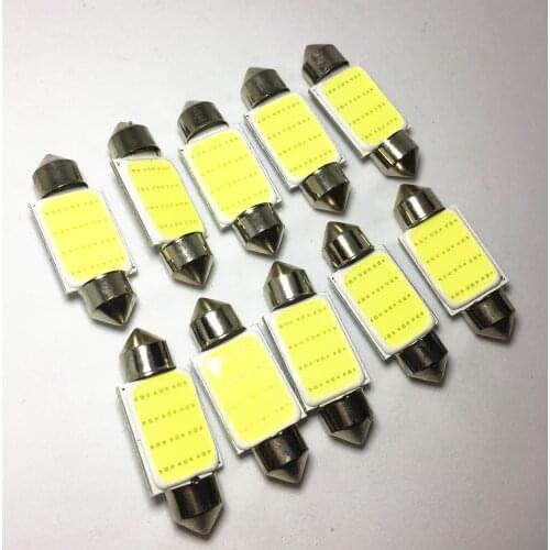 10x Festoon 31mm 36mm 39mm 41/42mm C10W C5W LED COB bulbs for cars License plate Interior Reading Light 6500K 12SMD 12V White