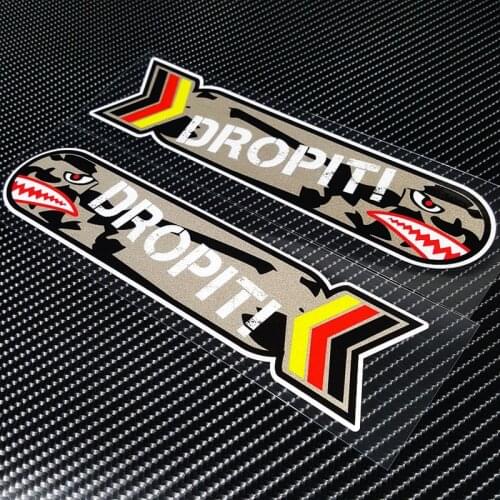 LuLuSticker #235 DROPIT! Shark Bomb Creative Car Scratch Trunk Window Motorcycle Helmet Stickers and Decals