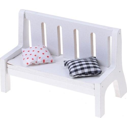 Miniature Dollhouse furniture accessories Wooden Garden Chair Outdoor Chair Park Bench Home Decoration
