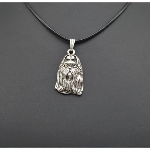 Fashion Cute vintage 3D Shih-Tzu longhaired dog Pendant Choker women Necklace Trendy delicate charm gift Jewelry