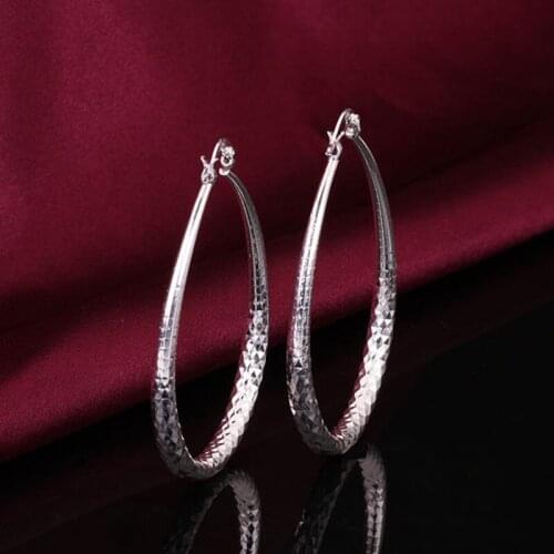 Fashion jewelry Earring For Women, Plated Earrings Oval section prismatic /RISJJDXA IARDHHWT silver color