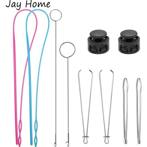 Replaceable Elastic Threaders Set Flexible Drawstring Threader & Metal Drawstring Threader & Metal Tweezer for Sewing Tools