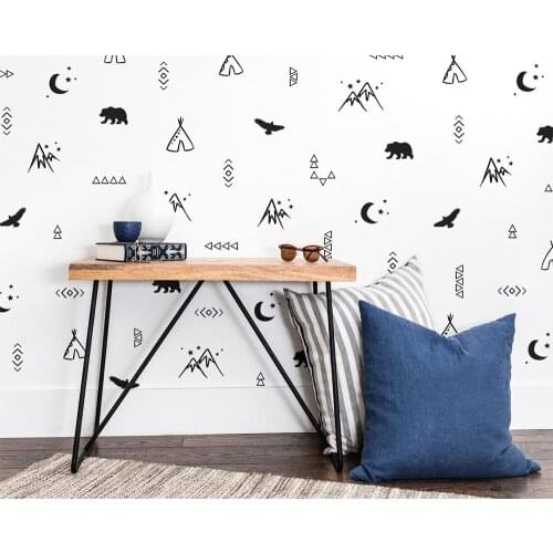 Mountain Moon Tribe Wallpaper Vinyl Wall Stickers For Baby Rooms Decor Wall Decal Kids Room Creative Sticker Mural
