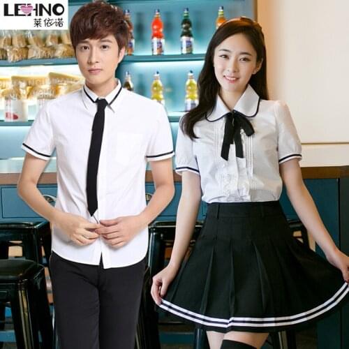 The British School Students Wear Uniforms Summer Workwear Japanese Sailor suit short sleeved Cotton Blouse and Skirt Tracksuit