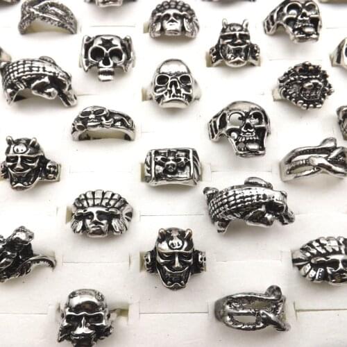 Fashion Alloy Rings Hip Pop Style Rings Mix Lot 50PCS Wholesale
