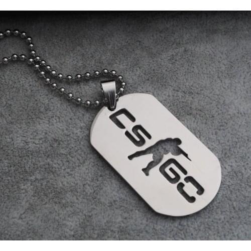 Gift GO Counter-Strike Logo Symbol Necklace Round Global Offensive Necklace Stainless Steel Anime Game CS Logo Necklace jewelry