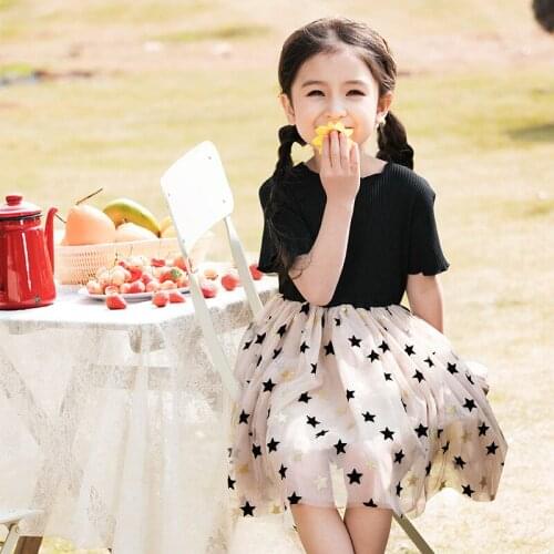 Baby Girl Mesh Dress Summer Five-pointed Star Sleeveless Dresses Cute dress Multi-layer Gauze Vest Vestidos