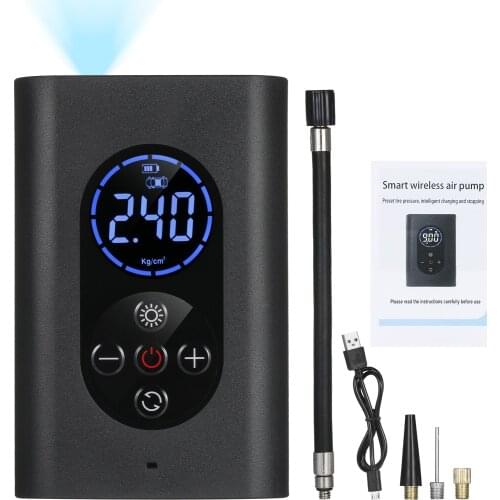Tire Inflator Portable Air Compressor 150PSI Electric Air Pump with Pressure Gauge LED Light 4000mAh USB Rechargeable Air Pump