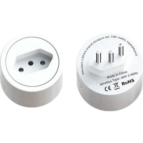 16A Smart Plug WiFi Brazil Smart Home Intelligent Outlet With Power Monitor Timing Voice Control Works for Google Home Alexa