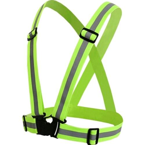 Unisex Safety Cycling Reflective Vest High Visibility Gear Stripes Night Running Jacket Elastic Harness Secutity Riding BC0016