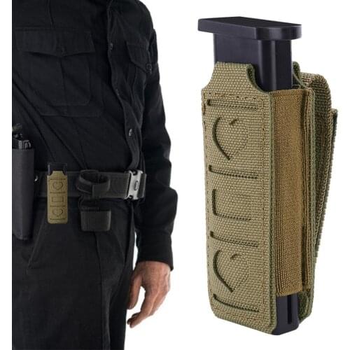 Tactical Molle Single Magazine Pouch Pistol Mag Pouch Waist Belt Flashlight EDC Tool Holster Pack Hunting Accessory