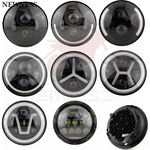 Universal 7" Led Car Motorcycle Headlight H4 Moto Headlamp Head Light For Harley Softail Cafe Racer Chopper Off Road