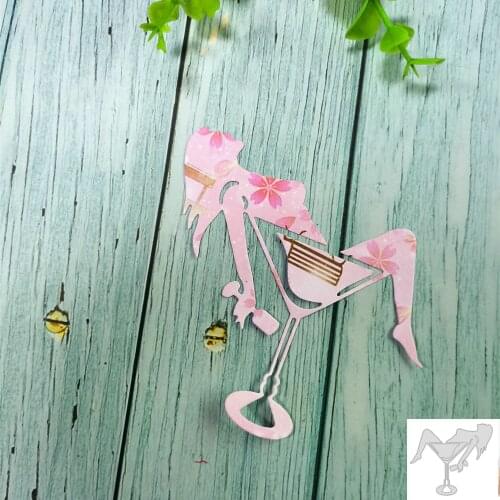 Woman Drink Craft Dies Metal Cutting Die Scrapbooking Stamps Embossing Paper Cards Template Punch Stencil DIY New Dies for 2020