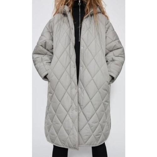 Womens Coats Winter Overcoat Female Parkas With Hoody Jacket Solid Outwear Pocket Long Sleeves Long Coat trf Oversize Jacket