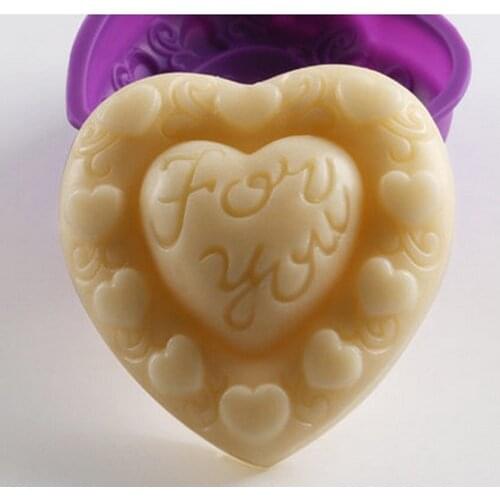 1pcs Love Shaped For You (xj503) Silicone Handmade Soap/Cake Mold Crafts DIY Mold