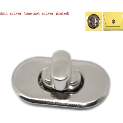 10 Sets(4 PCs/Set) Iron Based Alloy Purse Twist Turn Locks Oval Silver Tone 28x37mm(1 1/8"x1 4/8") For DIY Handmade Craft Making