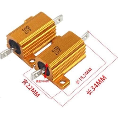 2pcs 10W Aluminum Power Metal Shell Case Wirewound Resistor 0.1 ~ 10K 0.5 1 2 3 5 6 8 10 20 100 150 200 300 500 1K 5K 10K ohm