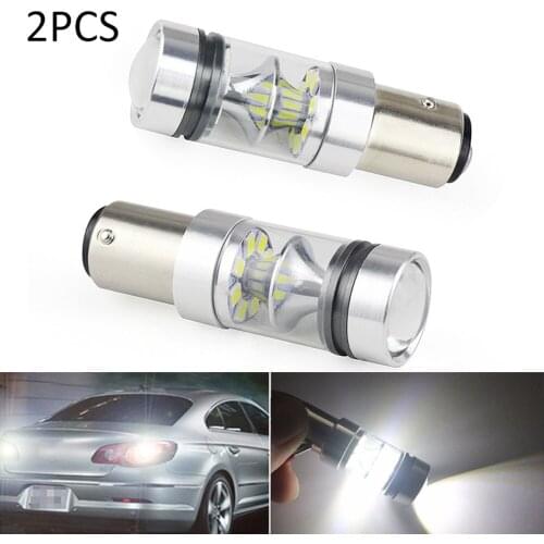 2Pcs LED Turn Signal Backup Light 12V 24V 1157 BSY15D 100W 1000Lm Reverse Light Bulb 20-SMD 360 Degree Beam Angle