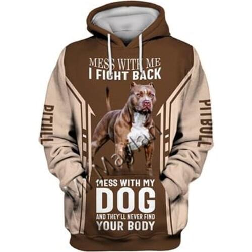 2021 Fashion Animal Pit Bull 3D Printed Hoodie Men Women Casual Pet Dog Designs Hooded Oversized Hooded Coat Drop Shipping WQ-11