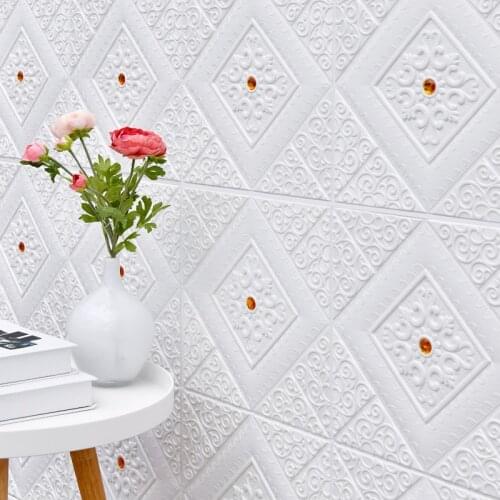 3D Foam Wall Stickers Self-adhesive Ceiling Panel Self-loading Roof Wallpaper Home Kid Room Office Decoration Decor Soft Package