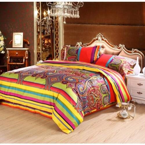 100% cotton red white stripe plaid Sanding luxury bedding set king queen bed set duvet cover set pillowcase bed sheet set 4pcs