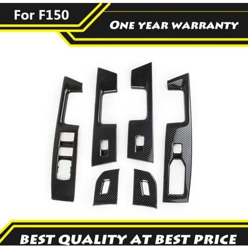 6pcs Carbon Fiber Color Window Lift Trim Switch with Seat adjustment button Panel Decorative Cover For F150 2021 Car Accessories