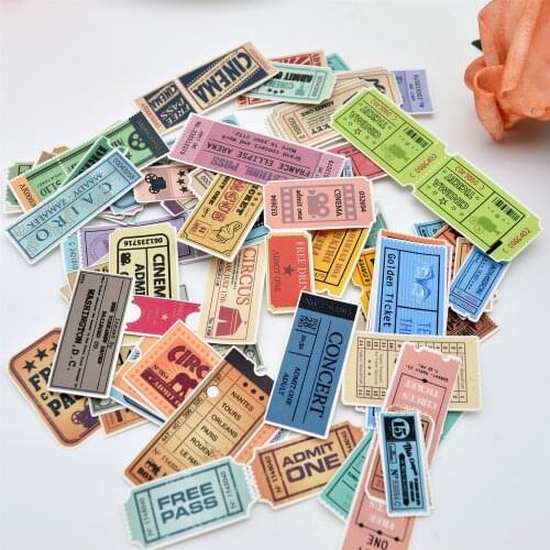 78pcs Cute Antique bill ticket sticker Diary/Notebook Planner Stickers Scrapbooking Hand Account thin Paper adesivo journ