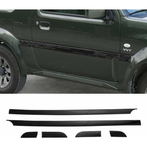 ABS Black Side Door Body Molding Cover Trim For Suzuki Jimny 2007-2017 6pcs