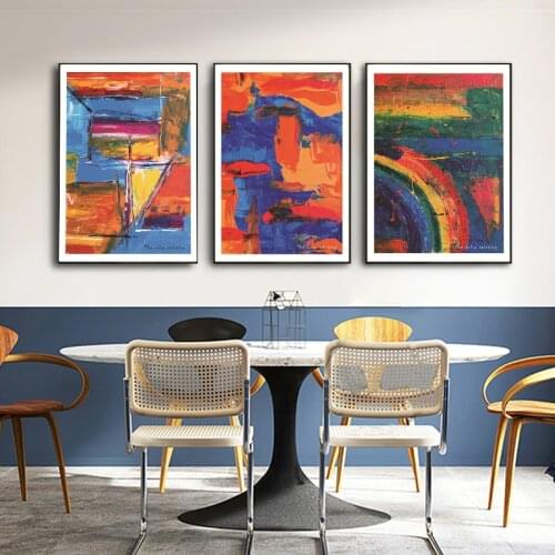 Abstract Canvas Painting Minimalist Wall Art Colorful Simplicity Lines Poster Print Wall Picture for Home Decor Room Cuadros