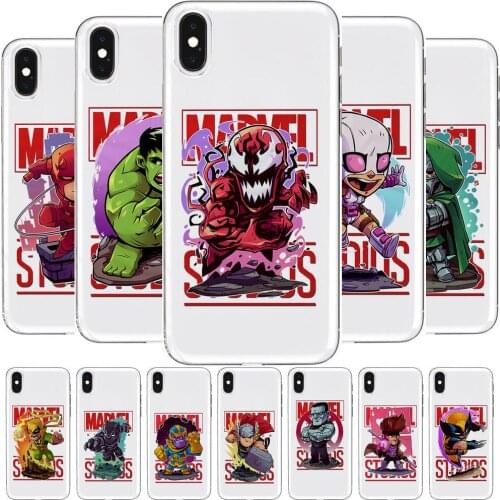 Disney Marvel Anime Transparent Phone Case For XiaoMi Redmi Note 10 9S 8 7 6 5 A Pro T Y1 Anime Cover Silicone Pre
