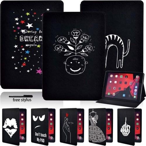 For Flip Tablet Case Cover for Apple IPad 2 3 4/Mini 1 2 3 4 5/Air1 2 3/Pro Leather Anti-fall Tablet Shockproof Tabelt Case+Pen