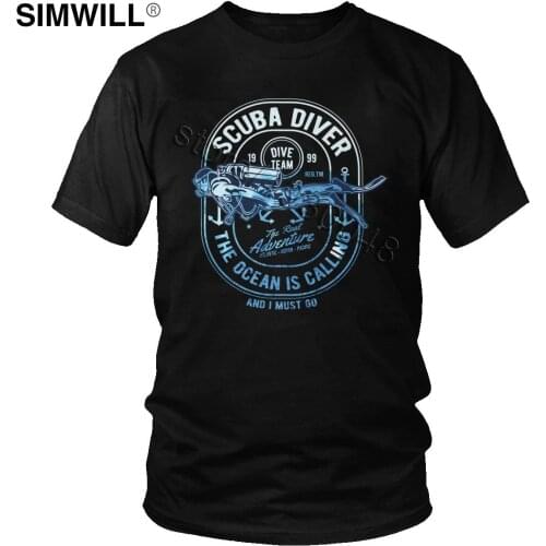 Brand Fashion Cotton T Shirt Men Scuba Diver T-Shirt Short Sleeves Streetwear Summer Leisure Tee Tops Diving Lover Gift Clothing