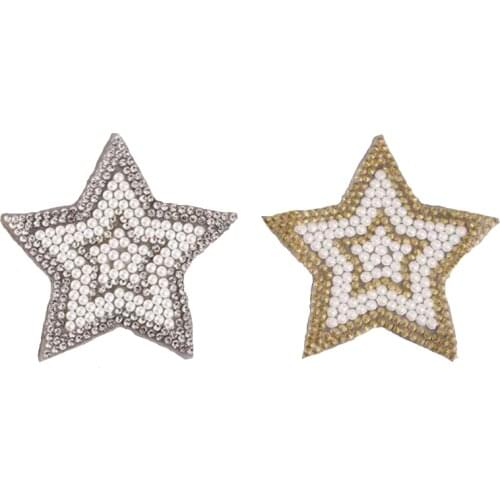 8 designs Crystal Pearl Rhinestone Patches DIY Motif Iron on Patches Applique For Hot Fix Strass Clothing Shoe Bag
