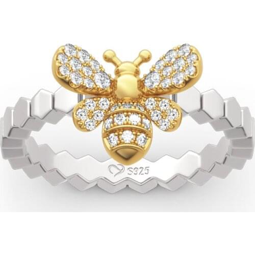 Cute Little Golden Bee Thin Rings for Woman Simple Charm Party Finger Female Chic Dainty Insect Rings Delicate Wedding Jewelry