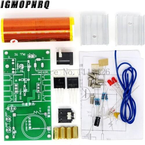 1 Set Mini Tesla Coil Kit 15W Mini Music Tesla Coil Plasma Speaker Tesla Wireless Transmission DC 15-24V DIY Kits