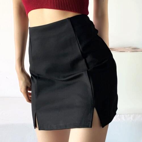 Short skirt womens spring and summer 2021 new wild anti-glare bag hip one-step skirt high-waisted thin a-line skirt skirt