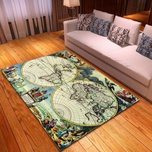 European classical world map carpet living room rug kids bedroom dining room mat parlor soft baby carpet kitchen home decor