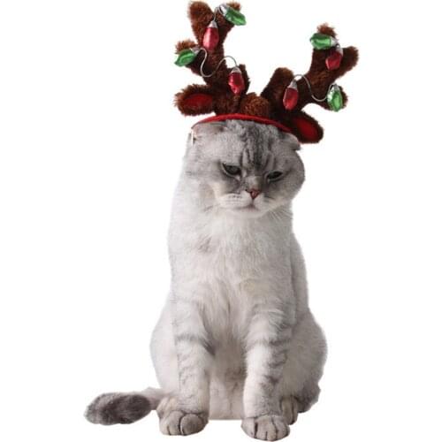 Legendog Christmas Dog Headband Adjustable Pet Costume Cute Puppy Antler Headband Kitten Party Decor Pet Accessories S-M Size