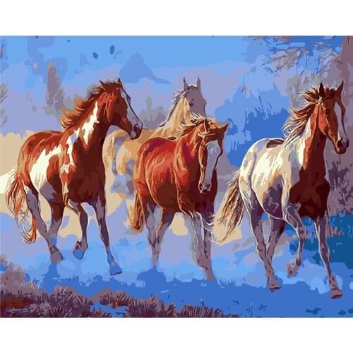 Horse, wall art vintage home decor ,animal pictures on the wall, canvas painting, coloring by numbers, pictures by numbers,RS-80