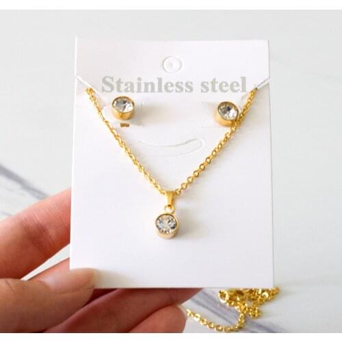 LUXUKISSKIDS 2021 New Cubic Zirconia Necklace Earrings For Woman Wedding Jewelry Set Gold/Silver Color Jewellry Parures Bijoux