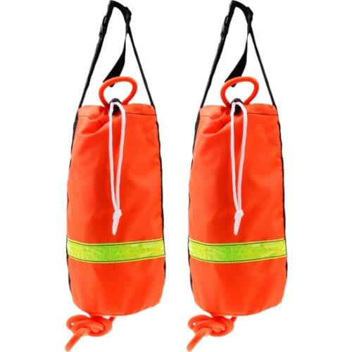 MagiDeal 2 Pieces Kayak Waterproof Float Life Line Rescue Throw Rope Bag 16m