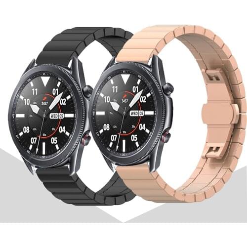 Metal Watchband Strap For Samsung Galaxy Watch3 41 45 42 46mm Gear S3 Frontier Stainless Steel Replacement Smart Watch Bracelet